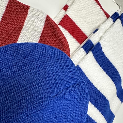 Couver Unisex Scarf & Beanie Hat Set - Collegiate Rugby Stripe Winter Cap3