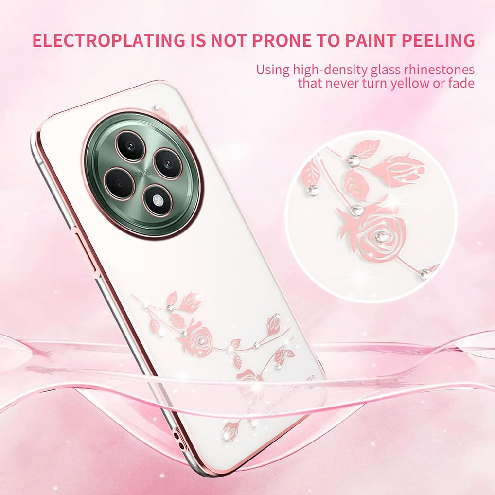 SEAHAI Cover per OPPO Reno 12F 4G / OPPO Reno 12 FS 5G (Reno12 F 5G), Ultra Sottile Morbida Silicone Gel Custodia con Design di Protezione Fotocamera Addensato, Elegante Antiurto TPU Bumper Case, Rosa