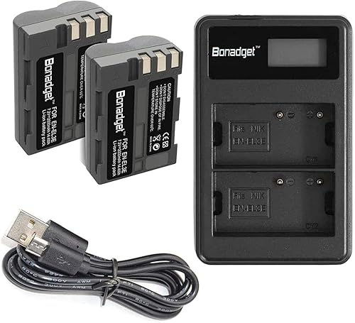 Bonadget - Batería de repuesto para cámaras digitales Nikon D700 D90 D300S D300 D200 D80 D50 D70S D70 D100 D900 2 unidades 2000 mAh EN-EL3