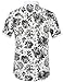 Hawaiian Shirt for Men, Beach Shirts for Men, Tropical Shirts Short Sleeve Floral Casual Button Down (X-Large, White Black)