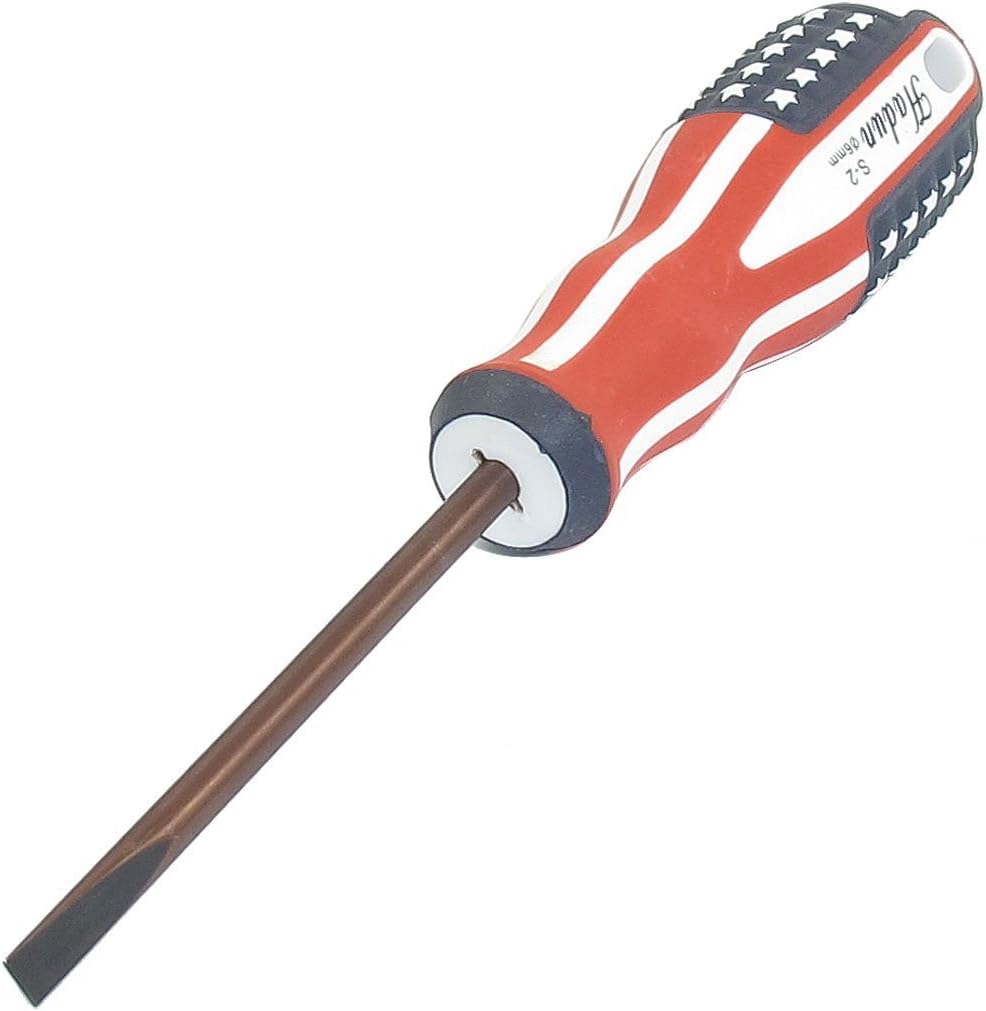 Amico American Flag Pattern Non-Slip Grip Screwdriver 6 mm Magnetic Tip