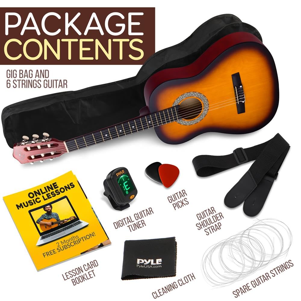 Pyle Sunburst - Chitarra classica 3/4 per destrorsi
