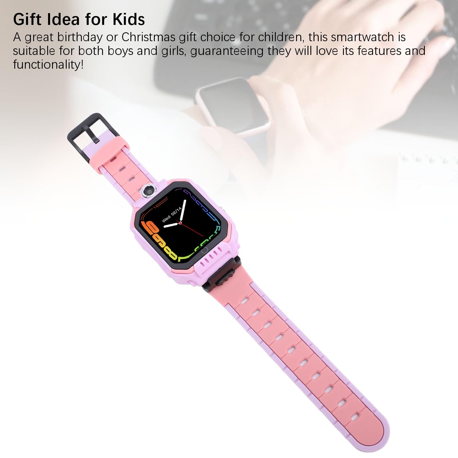 PUSOKEI Smart Watch per Bambini, Orologio Digitale con Schermo HD, Orologio Telefonico con Chiamate, SMS, Fotocamera, modalità Scuola, Funzione SOS, Posizione, Sveglia, Impermeabile IP68