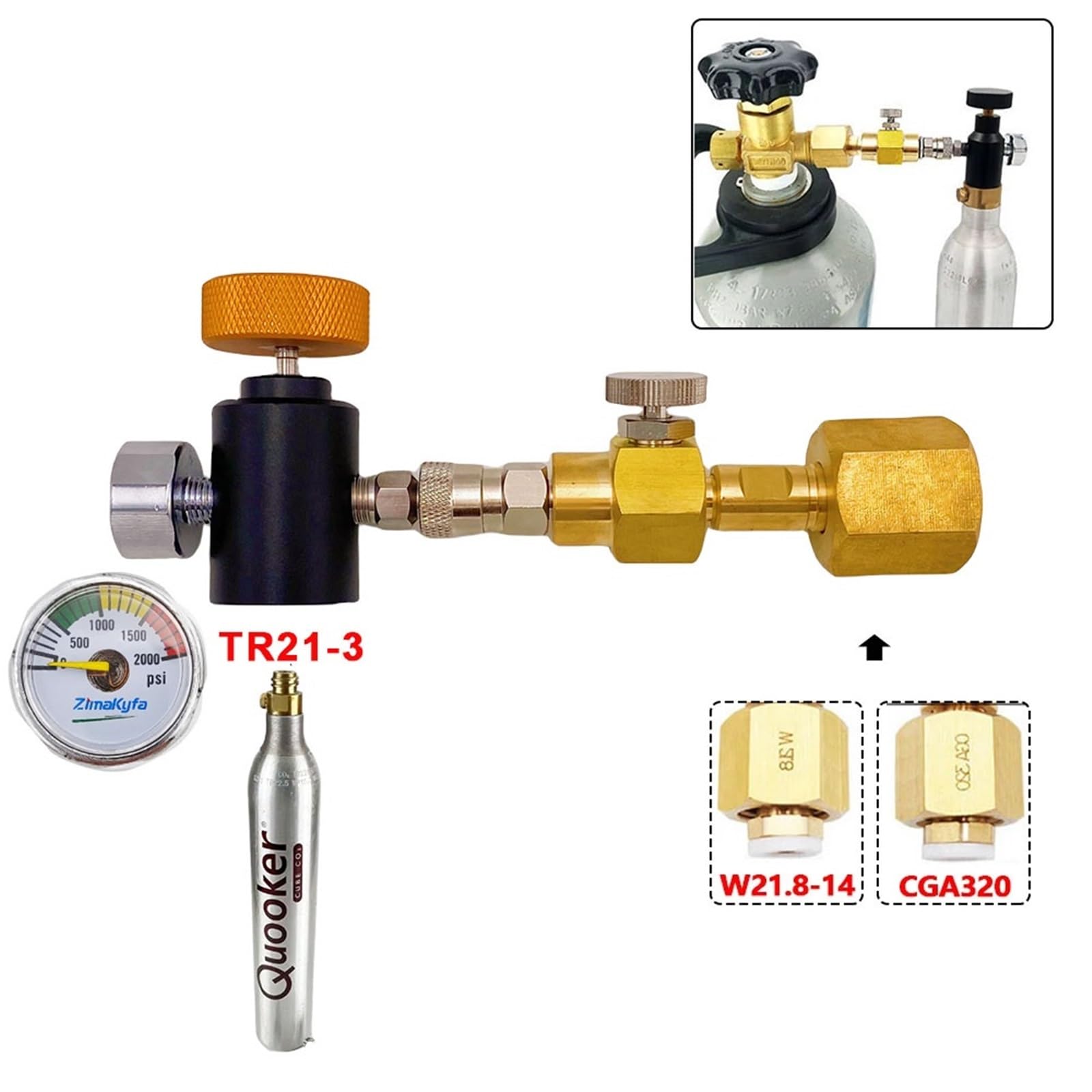 Amazon.com: Co2 Refill Station Adapter Tr21-3 Quooker Cube Tank