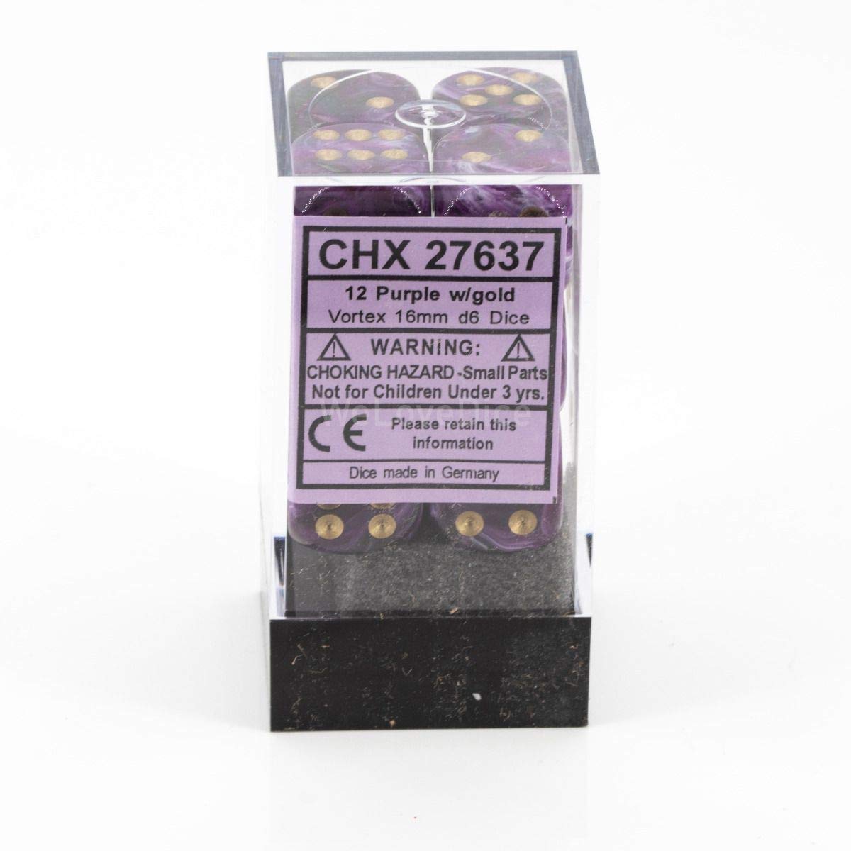 Chessex D&D Dice Set - Vortex Blue And Gold 16mm Polyhedral Dice, 12 Dice For Dungeons & Dragons