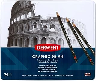 Derwent Graphic Pencils, Metal Tin, 24 Count (34202)