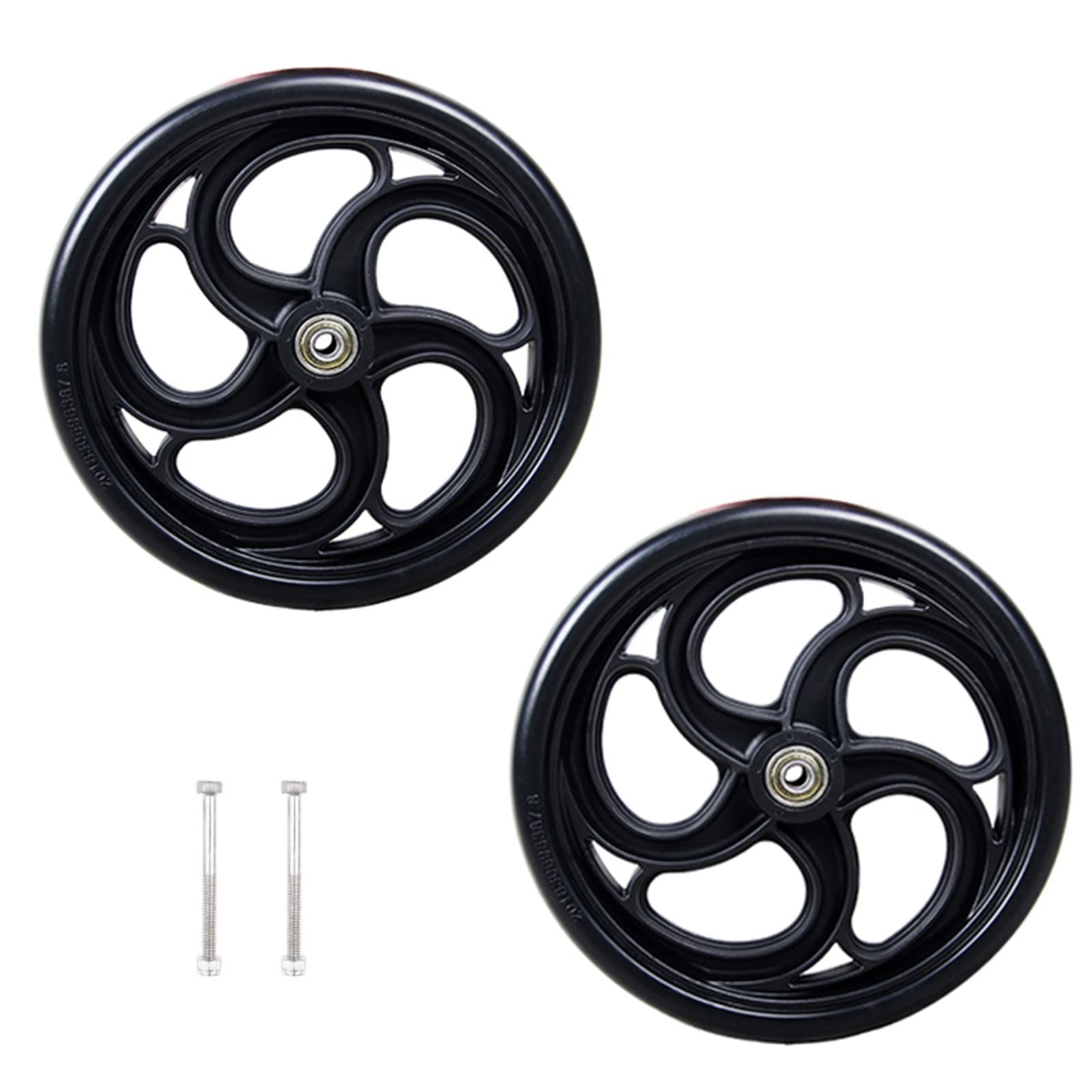 LekLai Rueda de Repuesto para Silla de Ruedas, Ruedas Delanteras para Silla de Ruedas de 5, 6 Y 8 Pulgadas, Ruedas de Repuesto Manuales para Silla de Ruedas, Ruedas Universales Sólidas, 1 Par/Black/