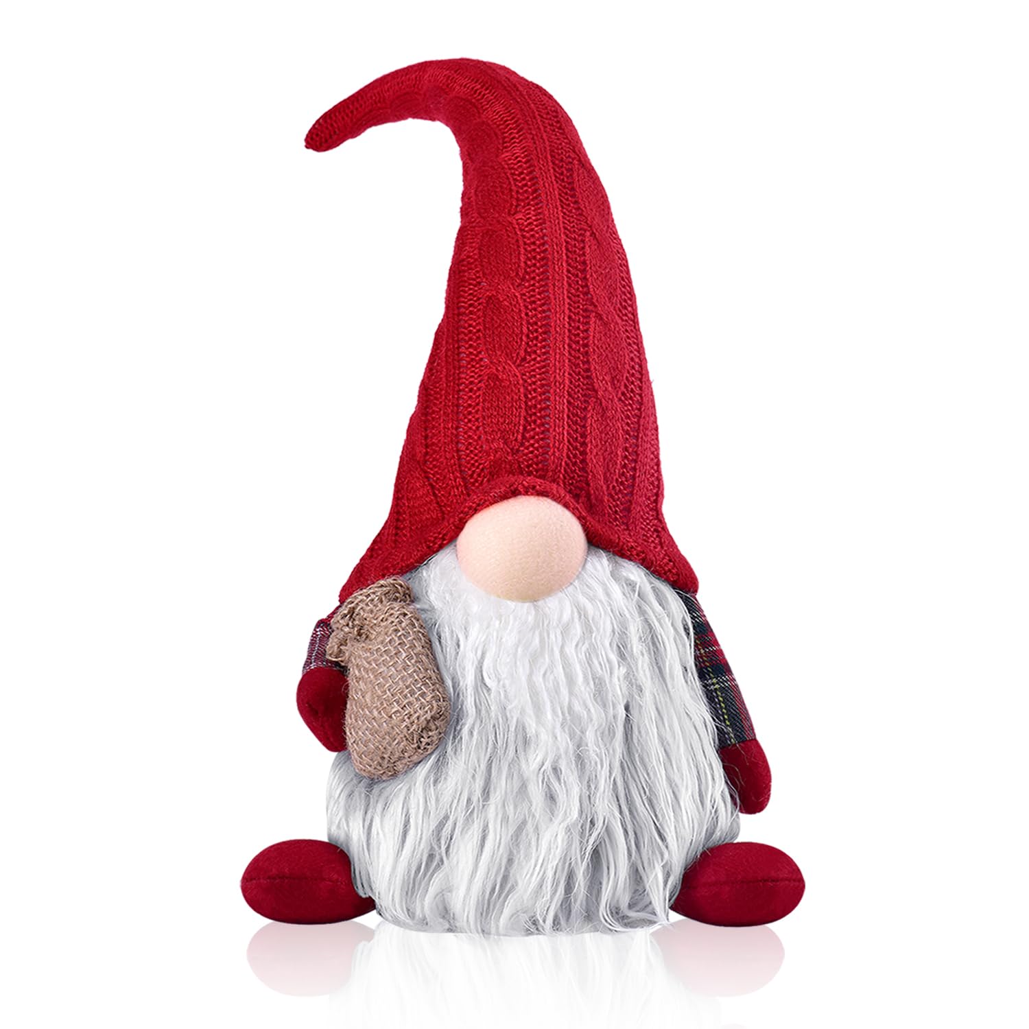 EKARSEN Gnomo di Peluche per Decorazioni Natalizie, Originale Tomte Nano Scandinavo Fatto a Mano, Regalo per Natale e Capodanno