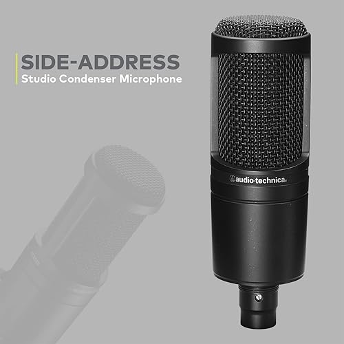 Miniatura 2 de Audio-Technica Micrófono de estudio de condensador AT2020 con filtro de engranajes Knox, brazo de pluma, cable y paquete de montaje de choque (5