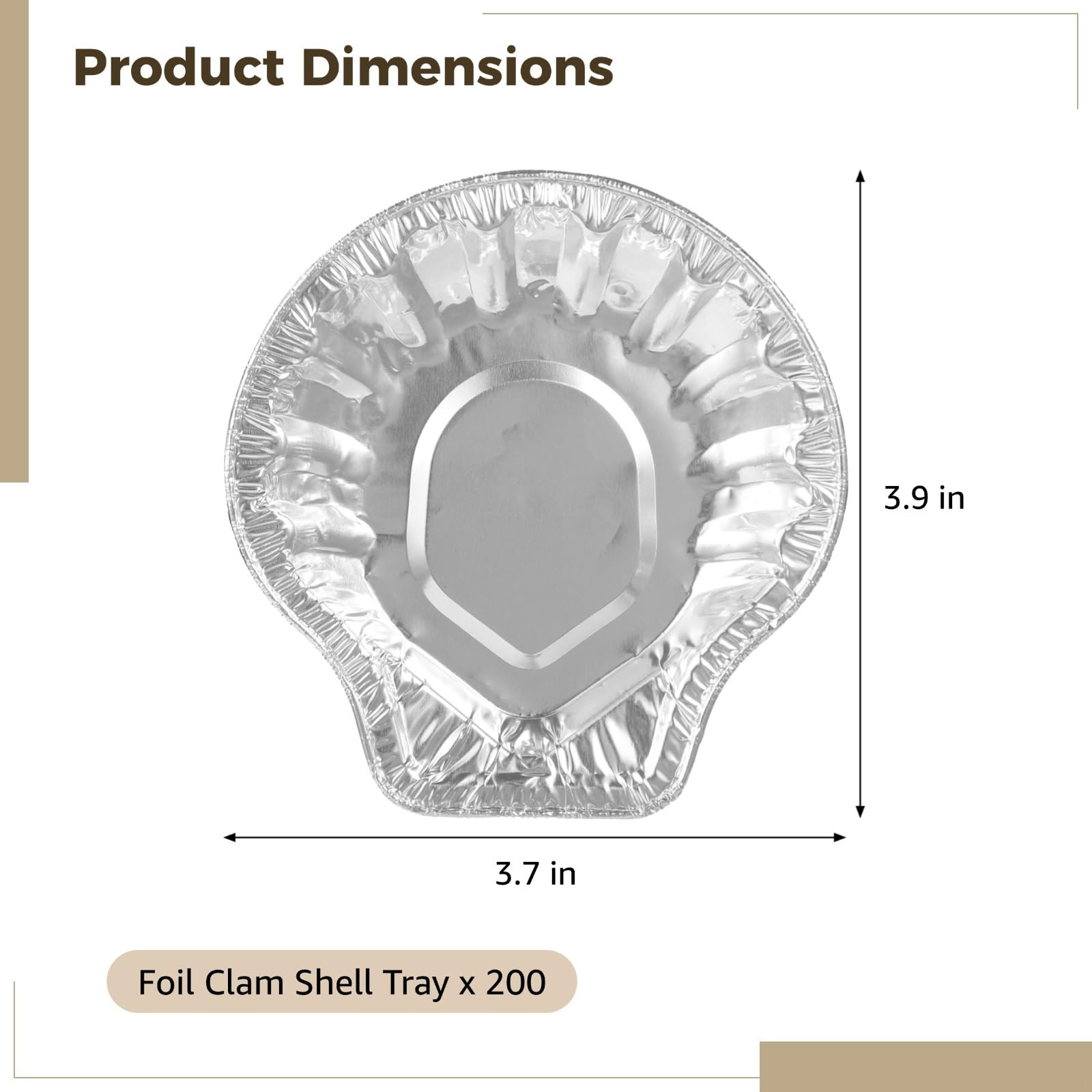 Lot de 200 plateaux jetables en aluminium pour fruits de mer, mini huîtres et coquilles Saint-Jacques, parfaits pour griller, pâtisserie et services de restauration