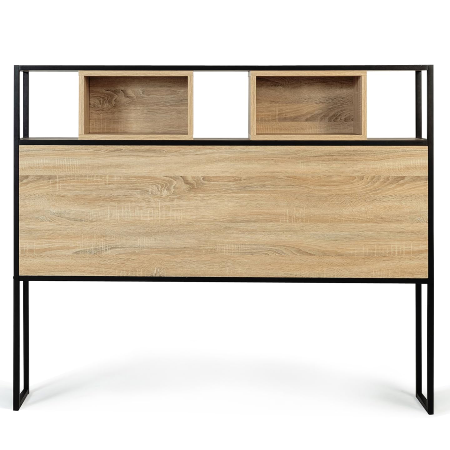 IDMarket - Tête de lit sur Pied Detroit 145 cm Bois et métal Noir Design Industriel