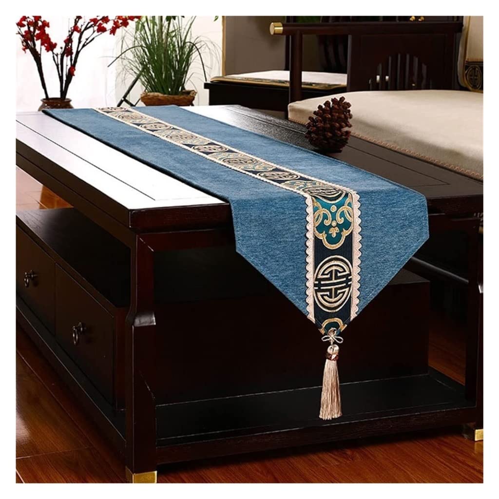 Dining Table Vintage Table Runner Coffee Dresser Runners Farmhouse Style Cloth Kitchen Decoration(C,33*160cm)