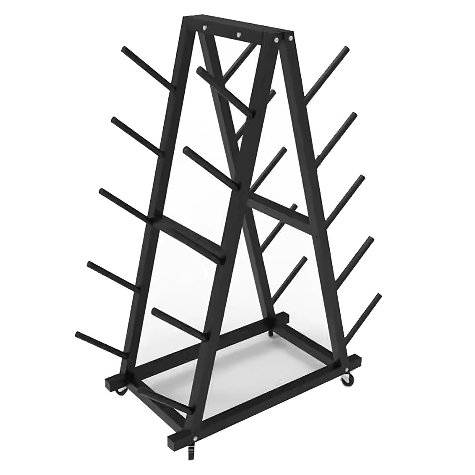 Supporto portaoggetti per Palestra Domestica, Mobile, di Grande capacità, per tappetini da Yoga, Organizer per Allenamento in Palestra Domestica, Supporto espositivo in a（Black-5 Tier）