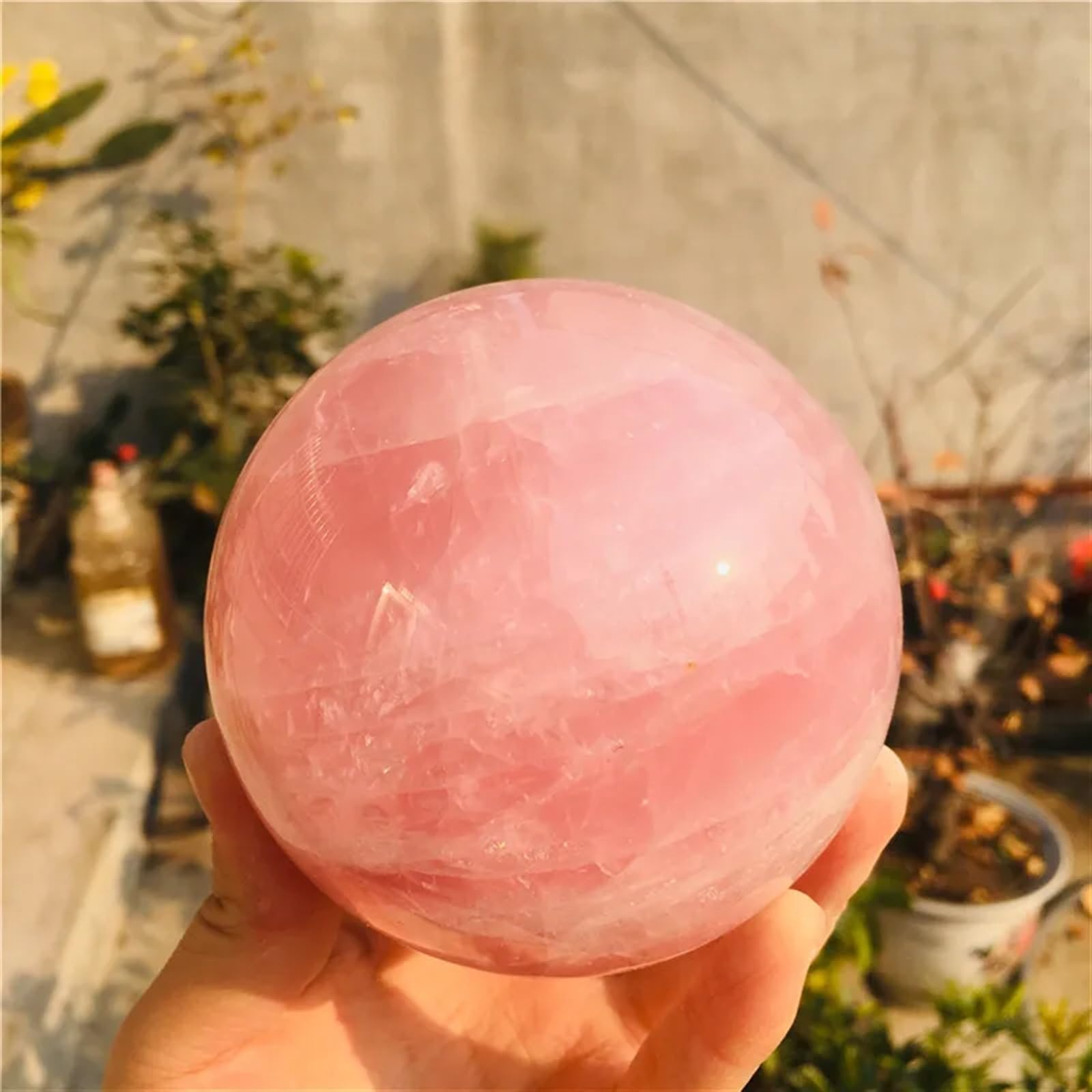 FOPURE Rose Quartz Crystal Ball Sphere Ornaments (Size : 4-5cm)