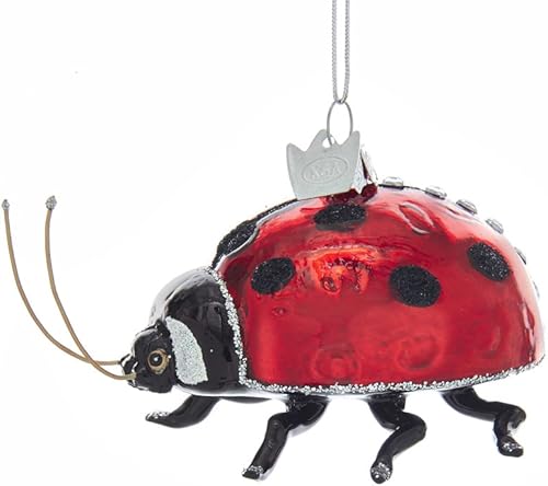 Noble Gems Ladybug - Adorno de cristal para árbol de Navidad NB1356