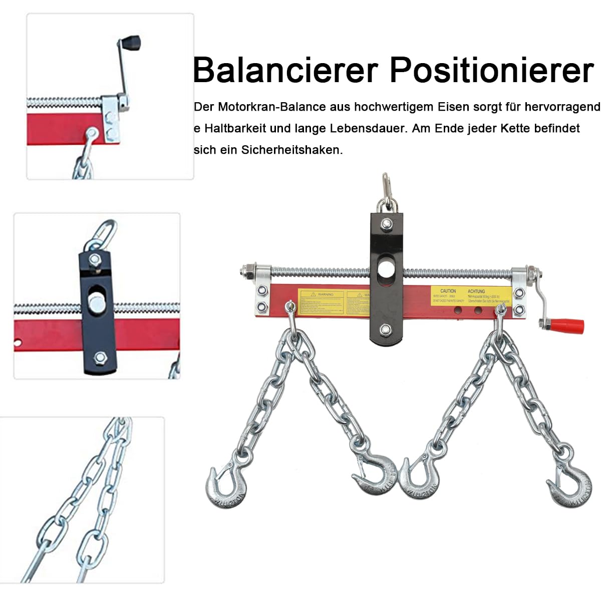 LALABU Balancierer bis zu 900kg Positionierer für Werkstattkran als Kettenzug,Werkstattkran Positionierer für Motorkran Kran Werkstattkran Hebekran