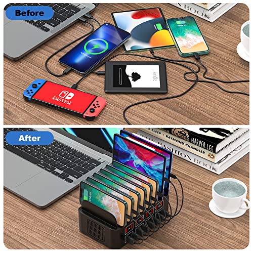 Charging Station For Multiple Devices,Cinlinso 175W/35A 16 Port Usb Fast Charging Station,Multi Device Charger Organizer Compatible With Ipad,Tablet,Kindle Cell Phone And Other Electronic #TOP5