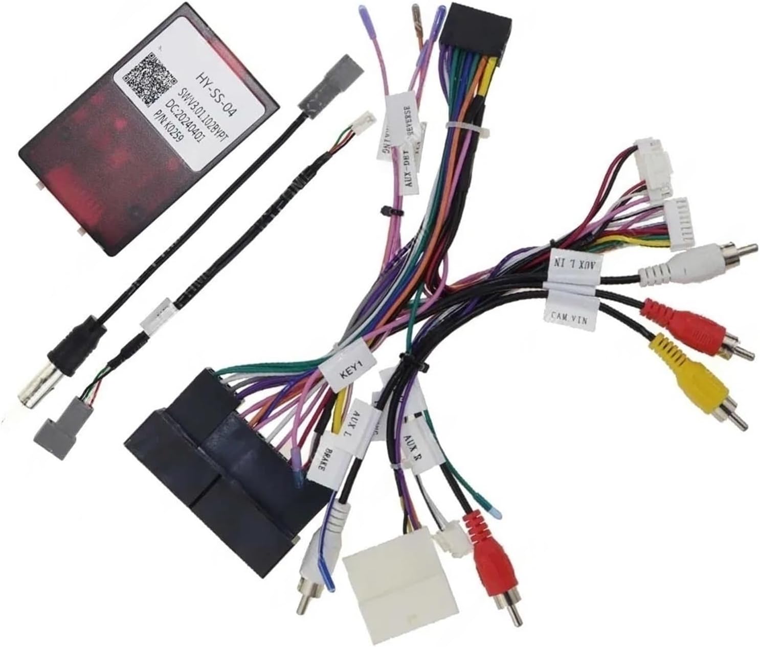 Car Android 16Pin Wiring Harness Cable Adapter Box Decoder Compatible With KIA Sedona Carnival Optima HY-SS-04/RP1-HY-002