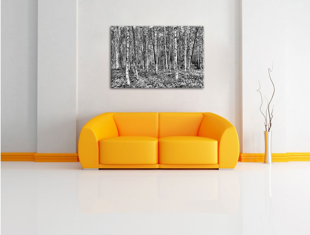 QUADRO SU TELA ORIGINALE paesaggio autunnale arte foresta di betulla natura f