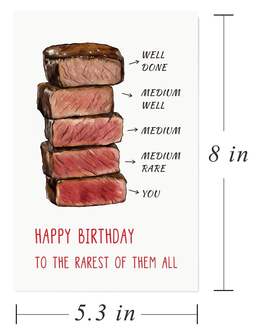 Gonzey Funny Steak Birthday Cards,Rarest Of Them All : Amazon.ca: Office  Products
