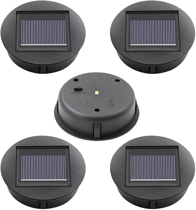 HIULLEN Solar Lights Replacement Top, Pack of 5 Replacement Modules for