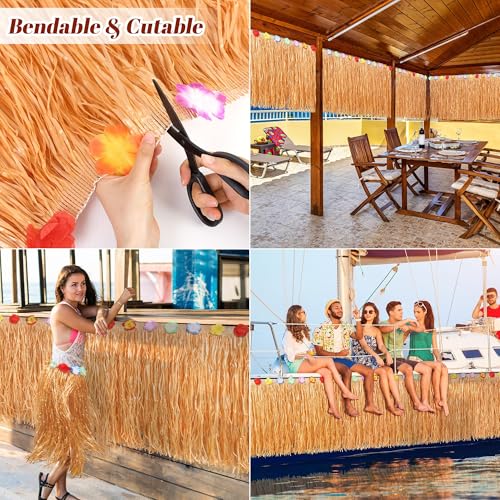 Jupe de table en paille naturelle pour protéger et décorer vos buffets de fête