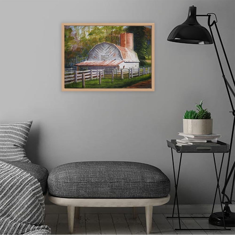 VERRE ART Printed Framed Canvas Painting for Home Decor Office Wall Studio Wall Living Room Decoration (22x14inch Wooden Floater) - Boone Barn