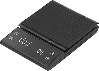 PUSOKEI Balance à Café avec Minuterie, 3 Kg / 0,1 G Balance à Café Numérique avec Minuterie, Affichage à LED électronique Balance à Expresso avec écran LCD Rétro-éclairé