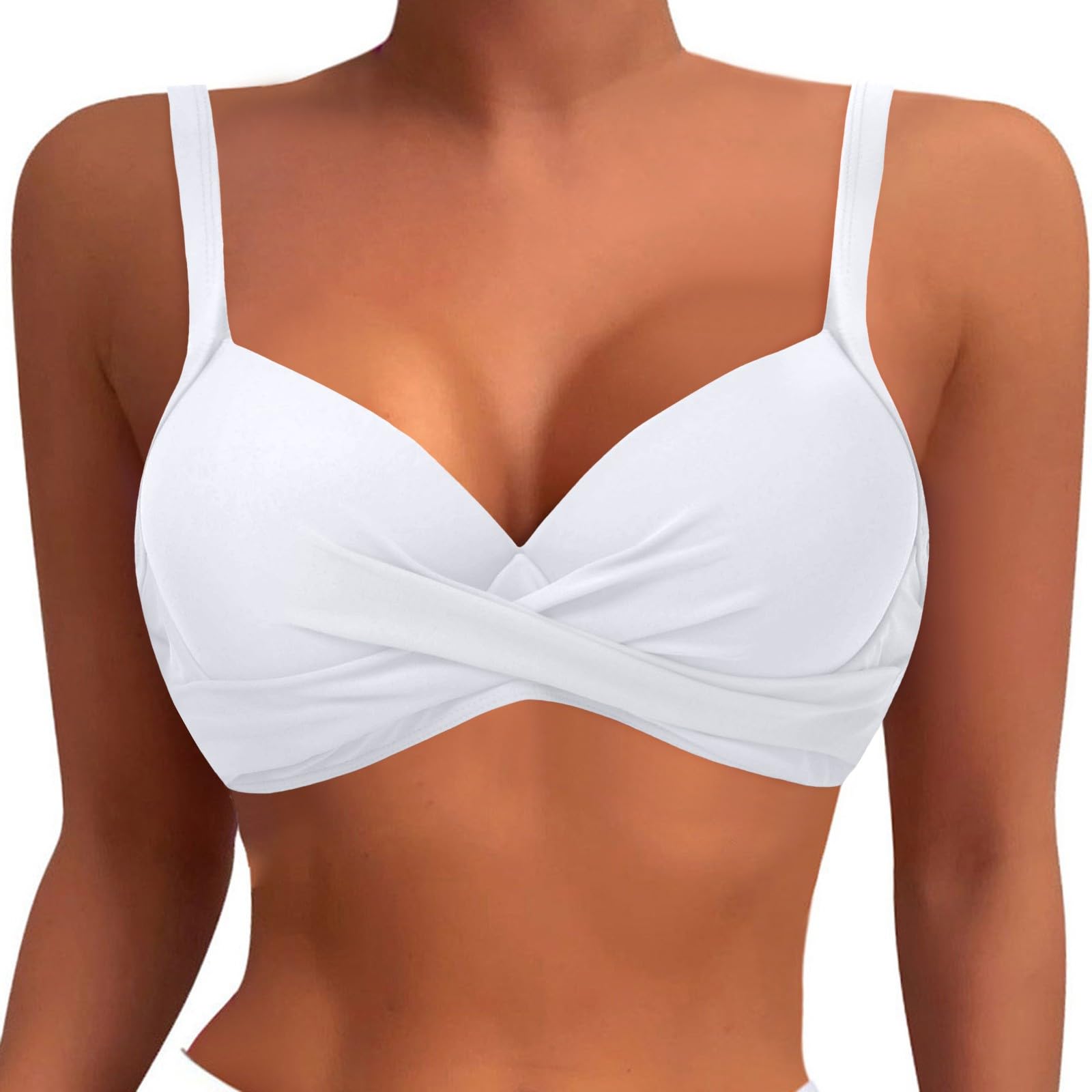 Bikini da donna set top con ferretto reggiseno push-up imbottito costume da bagno 2026, azzurro, M