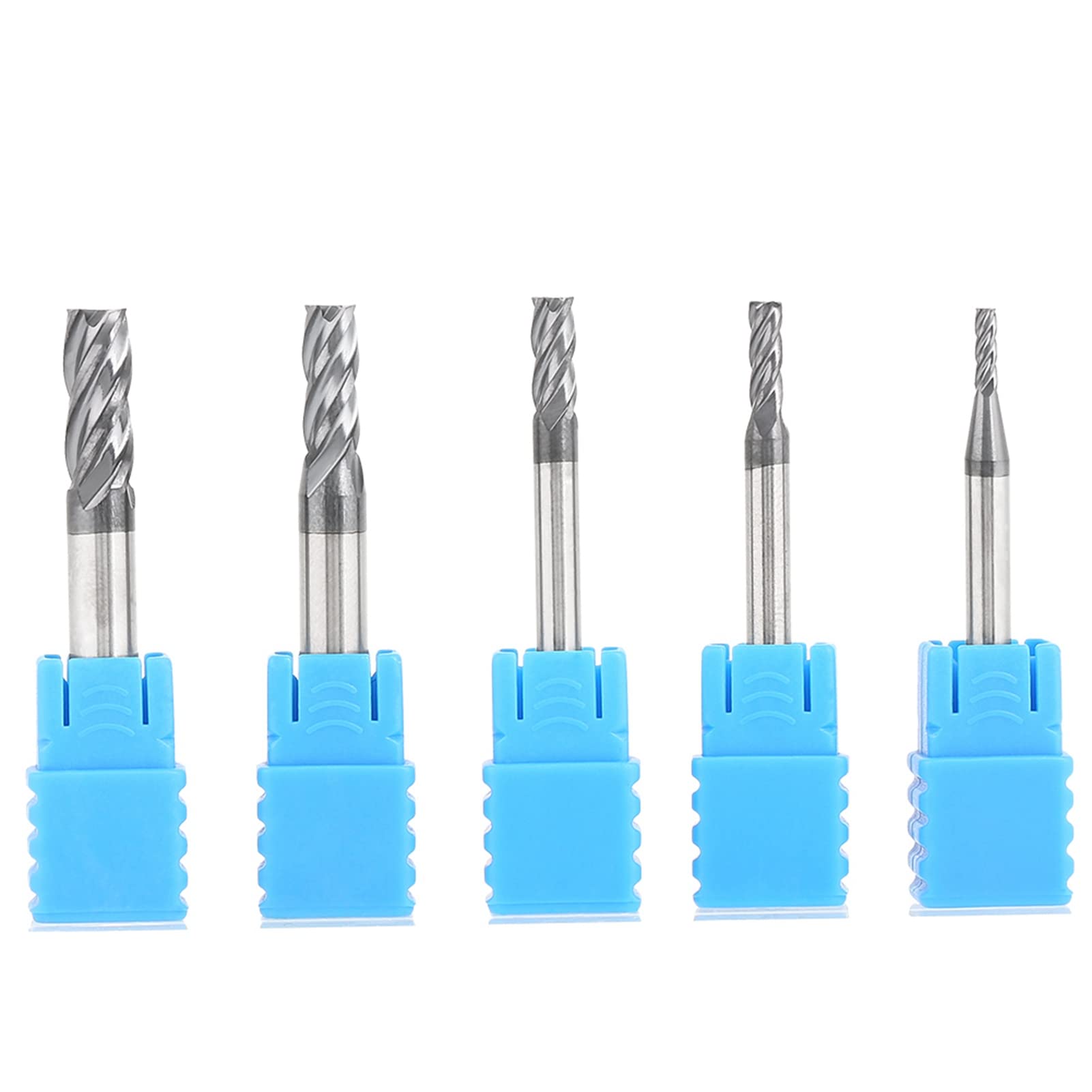4-Flute Milling Cutter, 5pcs Tungsten Carbide Thread 4-Flute Milling Cutter Tool End Mill Set Tools Accessories