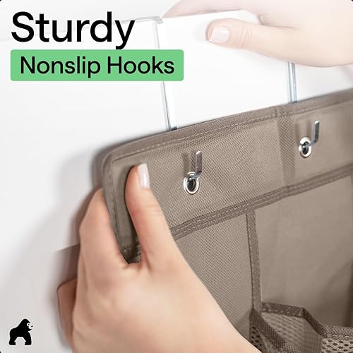 Miniatura 9 de Gorilla Grip - Zapatero para colgar en la puerta, 24 bolsillos de malla para sostener hasta 40 libras, organizador para parte trasera del armario,