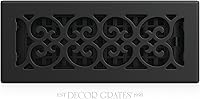 Vista 14 de Decor Grates ST414 Registro de suelo con diseño de voluta, 4 x 14 pulgadas, negro texturizado