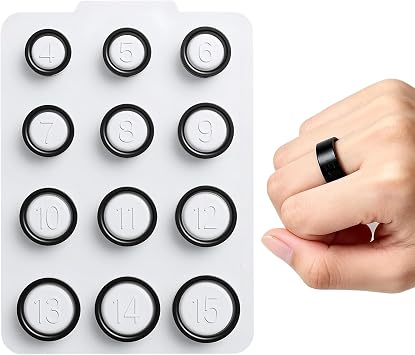 Ring 4 Sizing Kit, Black Professional Finger Measuring Tool Compatible with Oura Ring Gen 4, Comfortable Wear and Convenient Storage, Reusable Ring Sizer Set Size 4-15