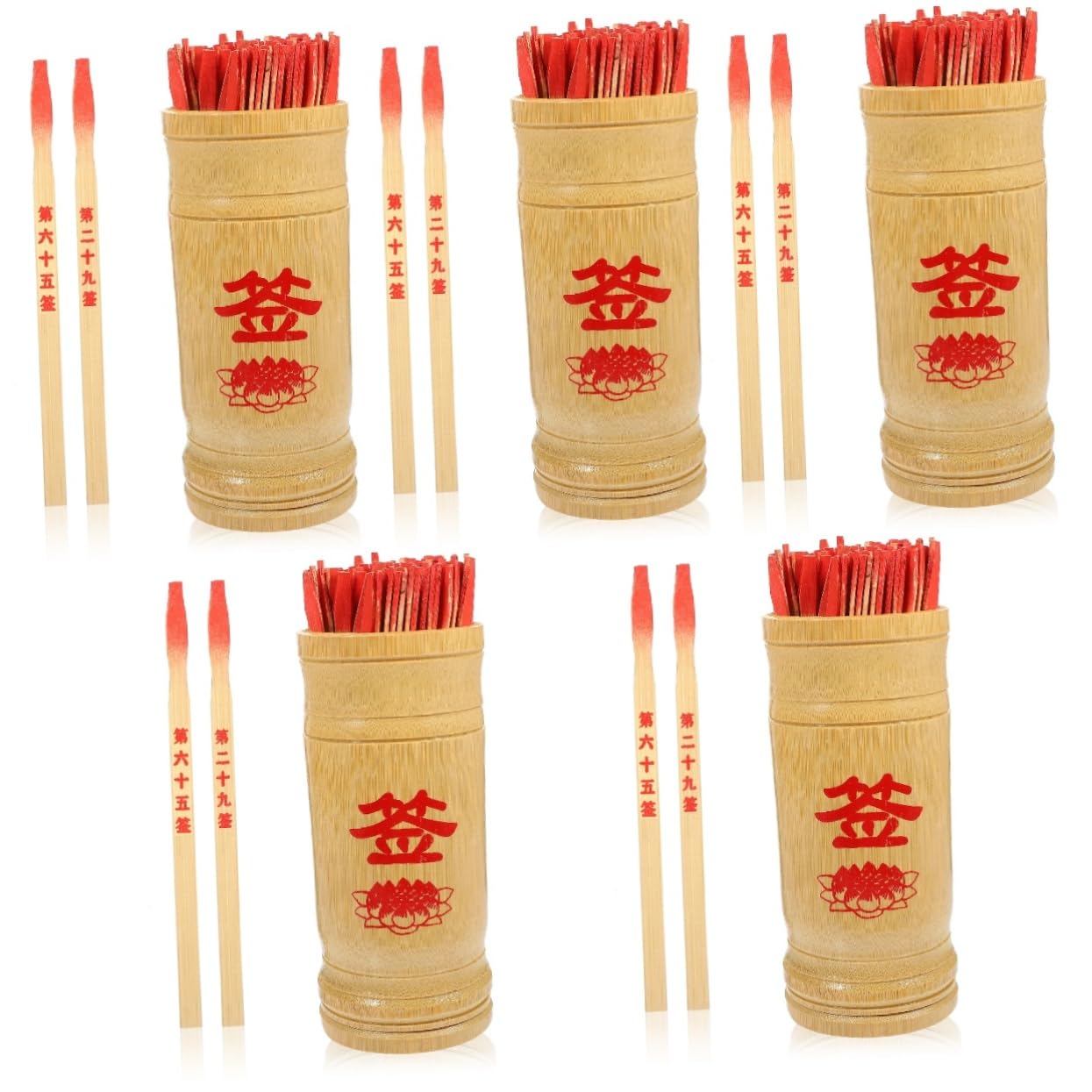Alipis 5 Juegos Palo De Hexagrama De Bambú Palo De Adivinación Chino Palos De Adivinación Palo De Madera Religioso Palos De Adivino Cubo De Bambú Cubo De Palitos De Bambú Estilo Chino