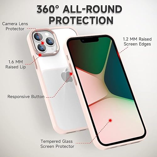 Miniatura 5 de YESPURE Funda diseñada para iPhone 13 Pro Max, con protector de pantalla de vidrio templado HD + protector de lente de cámara protección contra