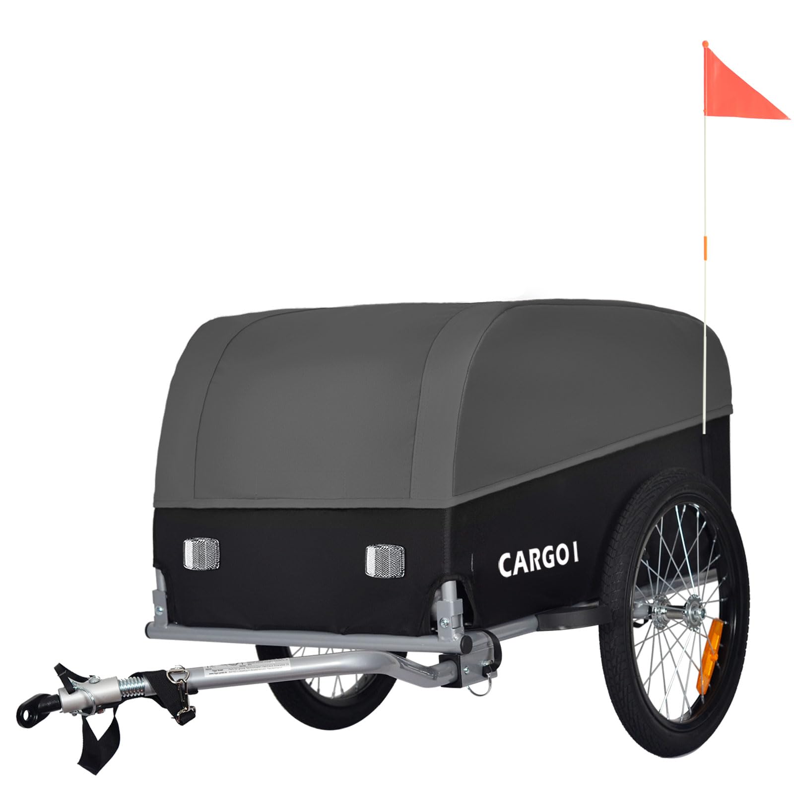 Tiggo VS Cargo I Fahrrad Lastenanhänger Klappbar Fahrradanhänger mit Große Ladefläche:75x46cm (BxT),ca.120 Liter Volumen