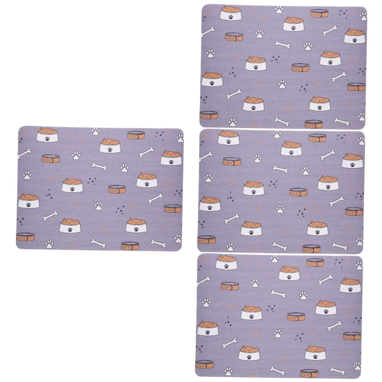 Sosoport 4pezzi Tappetino Antiscivolo Per Ciotole Di Cibo Per Animali Domestici Design Facile Da Pulire Materiale Sicuro e Leggero Per Uso Versatile Casa
