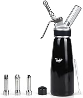 Naturekit 500ml Whipped Cream Dispenser - 1 Pint Aluminum Whipper with 3 Nozzles, Cleaning Brush, Leak-Proof for Desserts & Toppings (N2O Not Included)