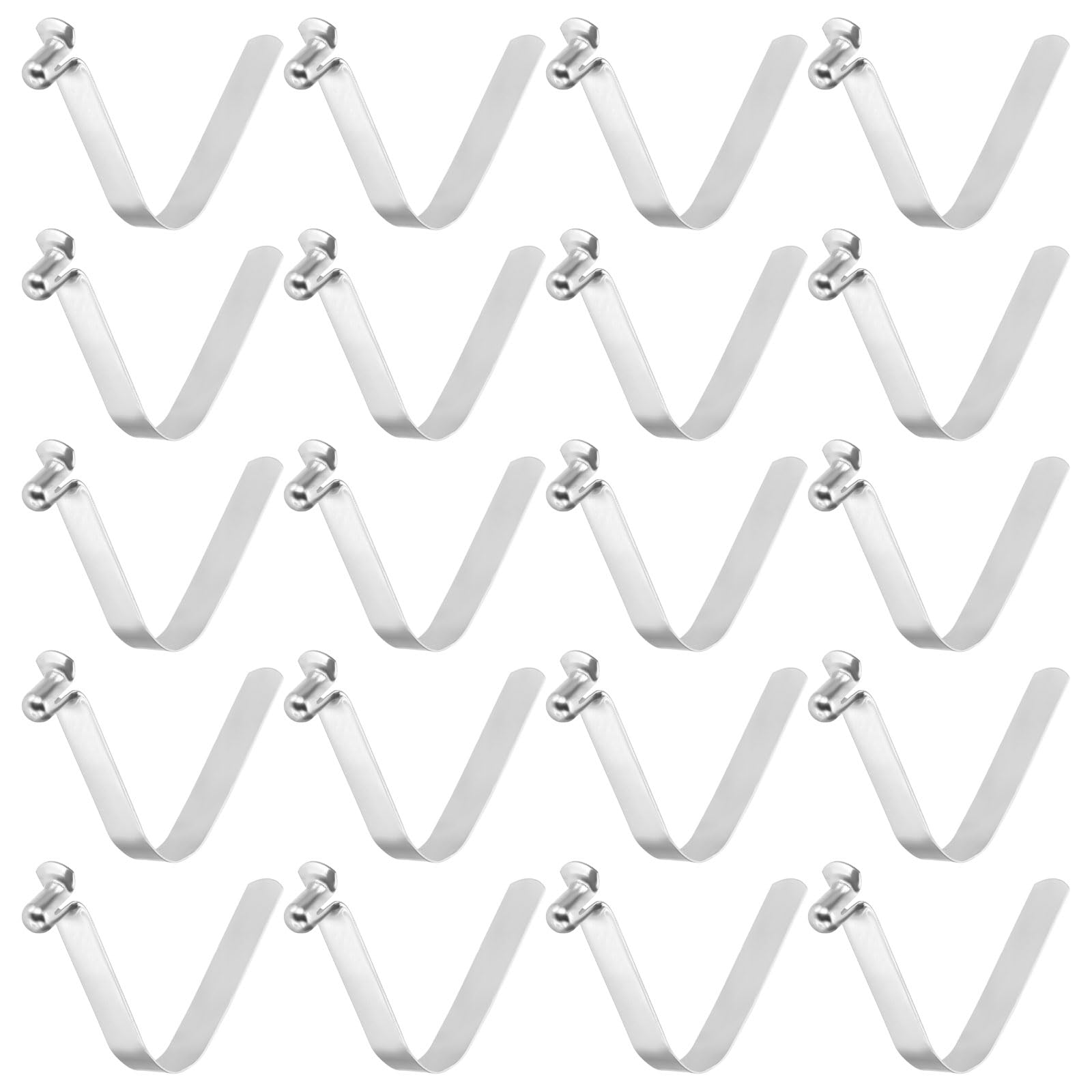 sourcing map 20pcs Single Button Kayak Paddle Snap Spring Clip 6x10x47mm 65Mn Spring Steel V-Shaped Hollow Lift Telescopic Locking Tube Pole Clips for Tent Umbrella Camping