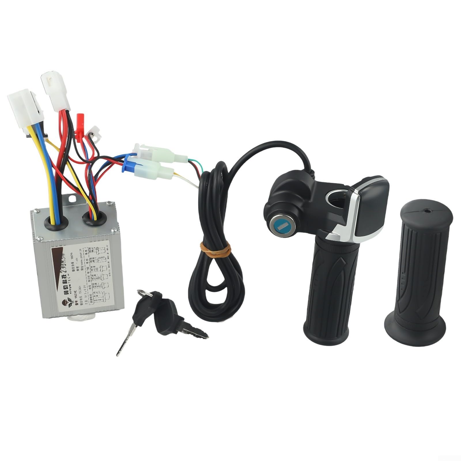 Contrôleur de vélo ou scooter électrique brossé avec poignée d'accélérateur, prend en charge les moteurs 24 V/36 V/48 V 250 W-1000 W, noir argenté (36 V 500 W)