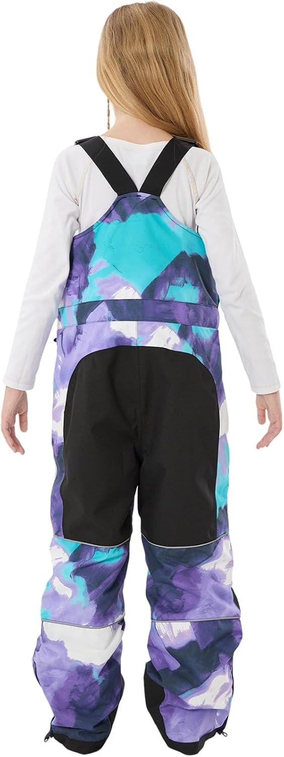 GSOU SNOW Kids Snow Bibs Boys Girls Ski Bib Snowboard Pants Insulated Waterproof Winter Overalls(3-16Years)