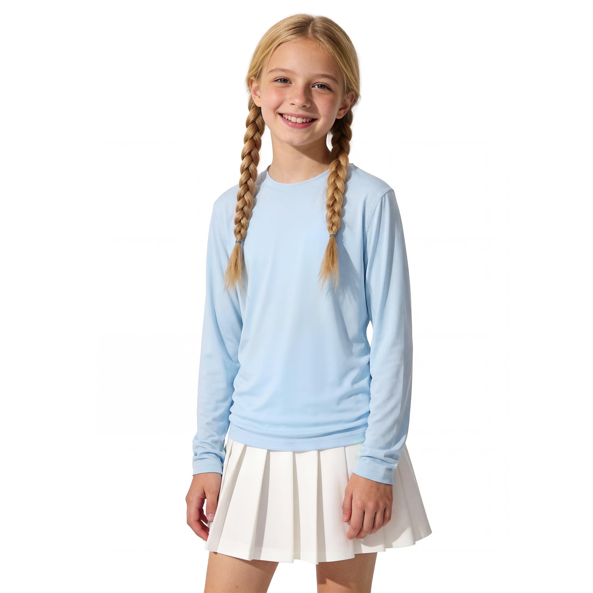 American Trends Rashguard für Mädchen: LSF + 50, langärmelig, UV-Schutz-Shirts für Mädchen, leicht, schnell trocknend, Sonnenhemden, Größe 5–16 Jahre
