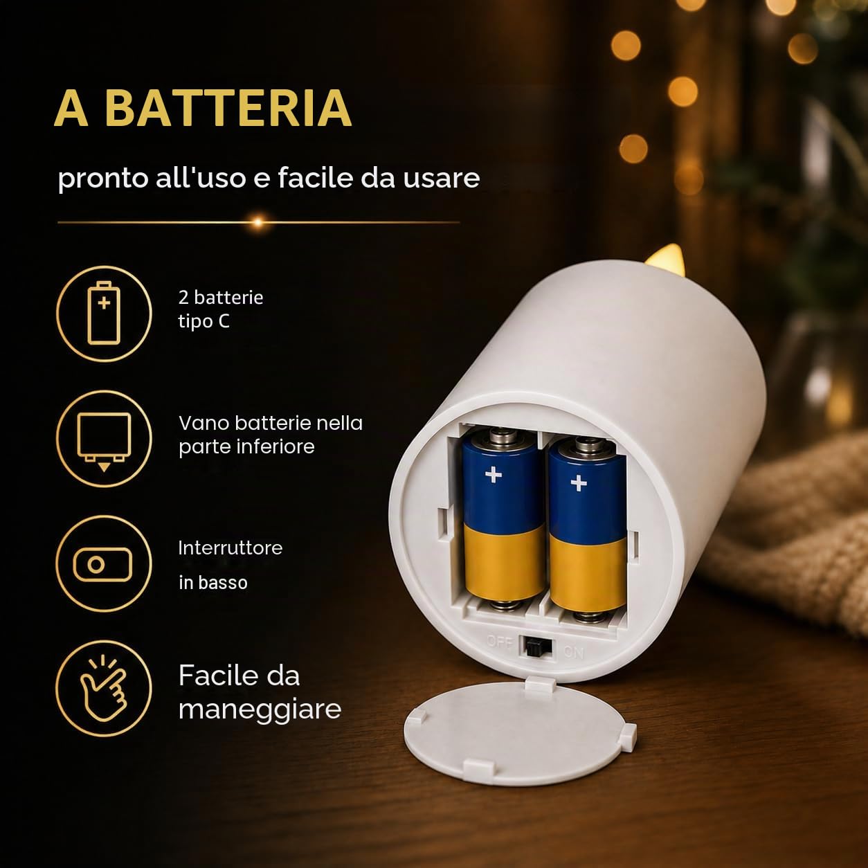 Lume Funerale a LED di Alta Qualità - Batterie Incluse, Lunga Durata Fino a 6 Mesi, Effetto Tremolante Come Vera Candela - Per Cimitero e Commemorazione