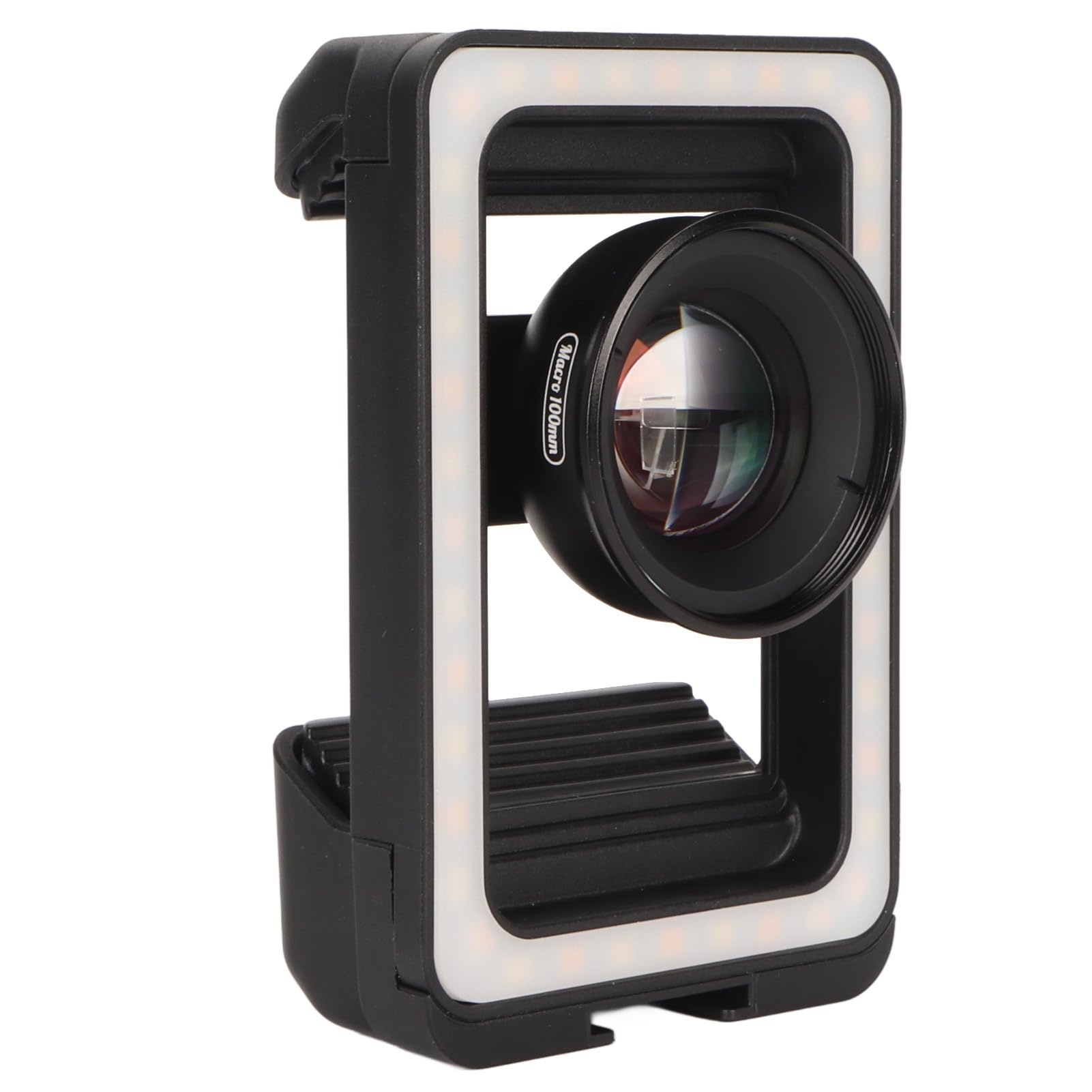 Obiektyw Makro 100 Mm, Obiektyw Makro do Fotografii Makro 10X ze światłem Wypełniającym LED, Przenośny Obiektyw Makro 4K HD, Uniwersalny Obiektyw Makro z Klipsem do Aparatu