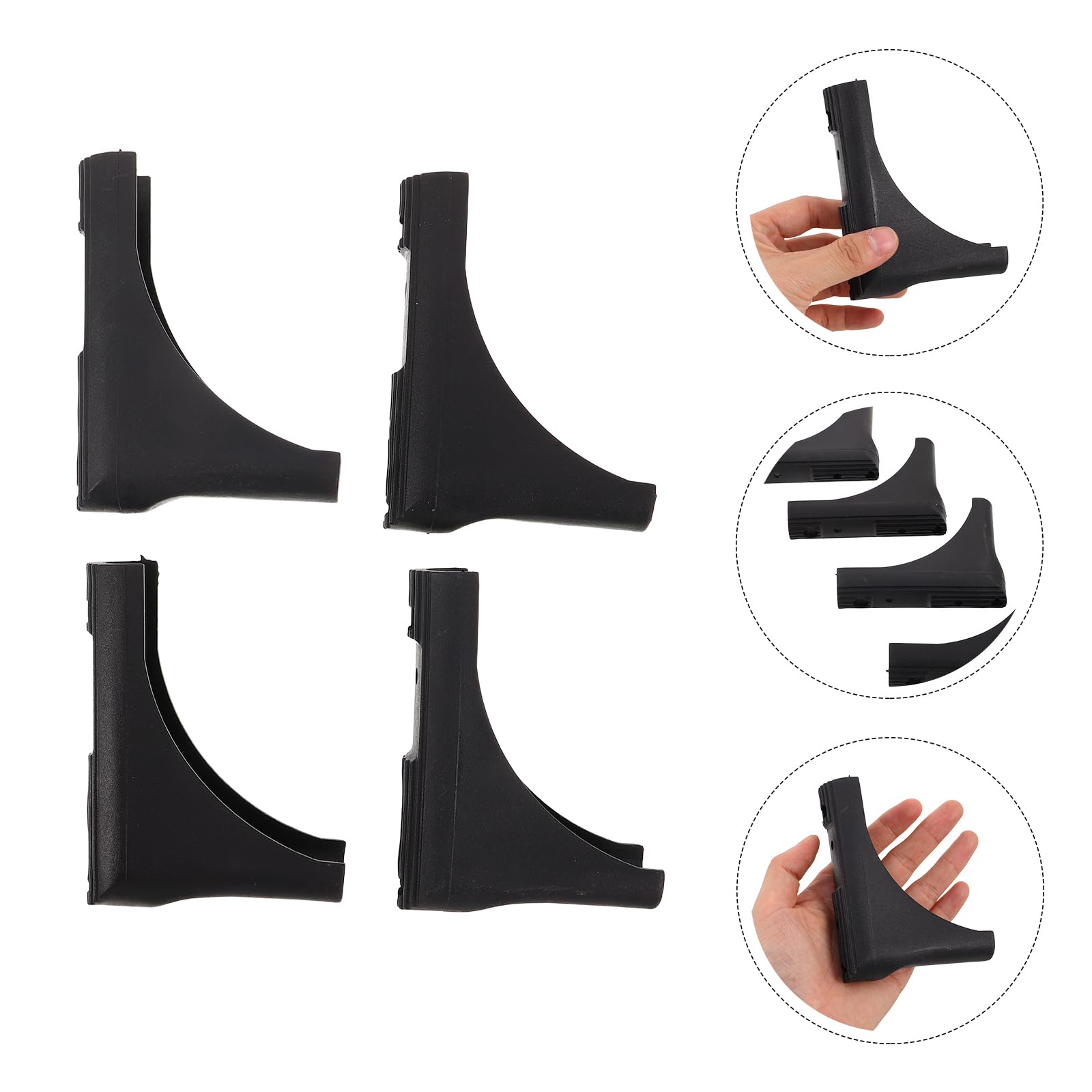 4 Pezzi Protezioni Antiscivolo per Gambe di Stendino in Plastica Nera, Copri Piedi per Asciugatrice Protezione Pavimento, per Spazi Condivisi e Pavimenti in Legno