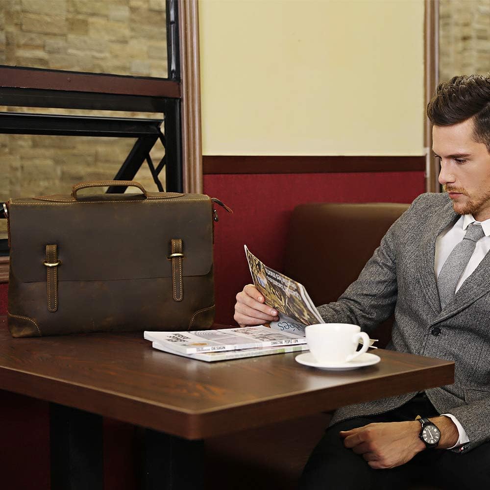 Up To 50% OFF Kattee Laptop Shoulder Bag for Men Gonex.15.6 Inch Laptop Messenger Bag Genuine Leather Sleeve Case Best Quality 🔥 Kattee Laptop Shoulder Bag for Men Gonex.15.6 Inch Laptop Messenger Bag Genuine Leather Sleeve Case