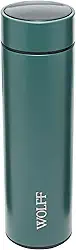 WOLFF - Garrafa Térmica de Aço Inox com Termômetro em Led 500ml Verde - Conserva Bebidas Quentes e Frias