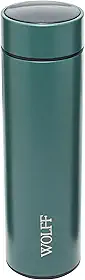 WOLFF - Garrafa Térmica de Aço Inox com Termômetro em Led 500ml Verde - Conserva Bebidas Quentes e Frias
