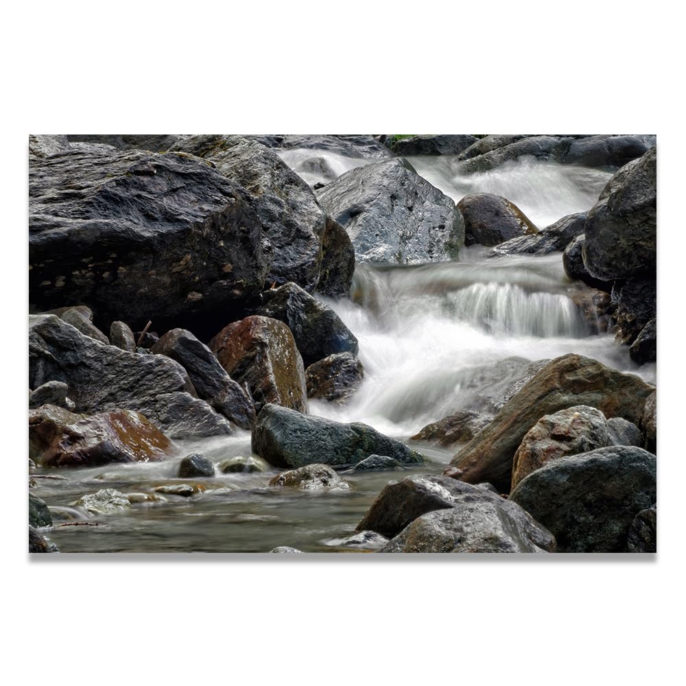 VHdfgTY Rushing Mountain WatersSerene Mountain Landscape Canvas Wall Art Nature Wall Decor for Home 80x120cm Unframed