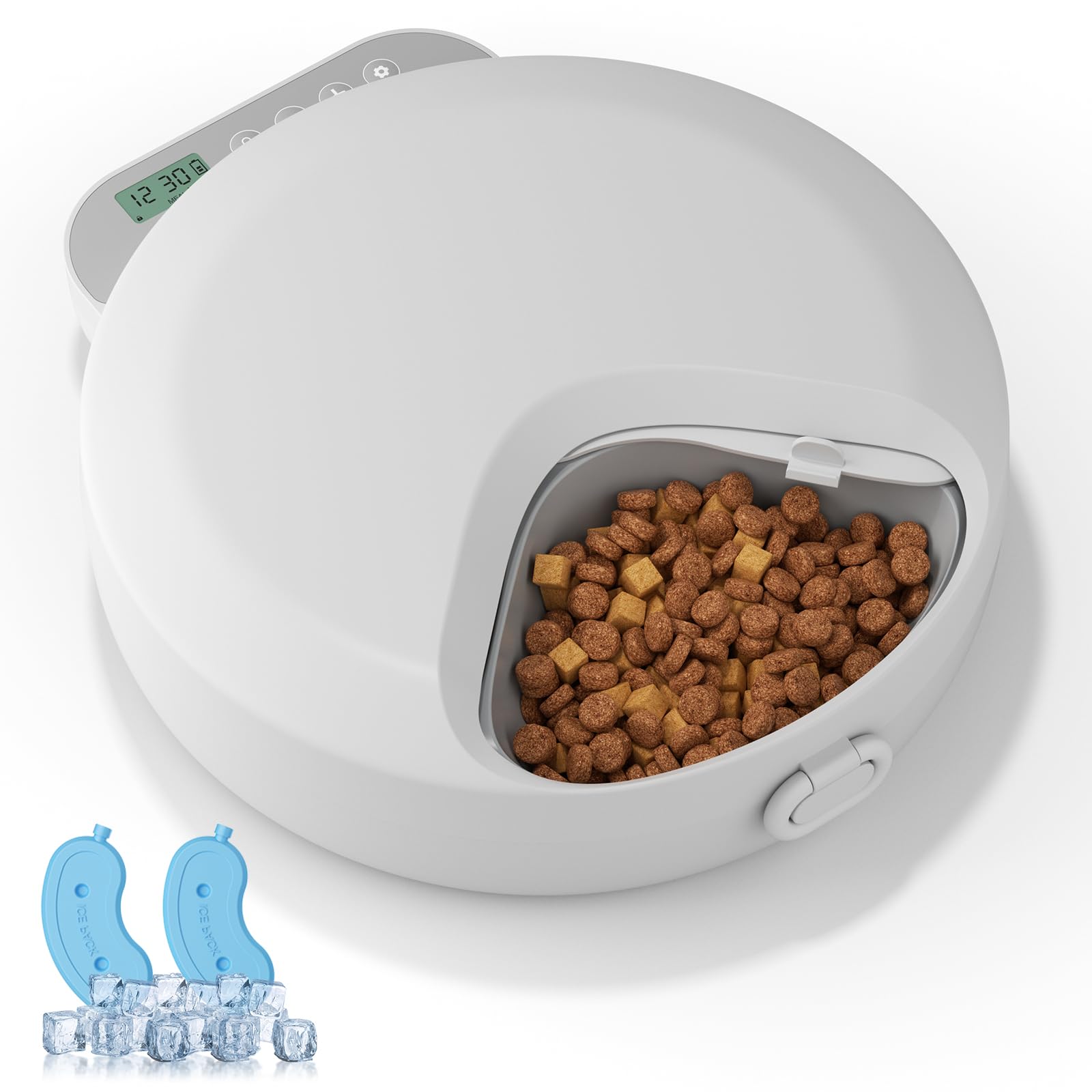 The Fellie Automatic Cat Feeder Wet Food, Smart Pet Feeder for Cats & Small Dogs, 4-Meal Timed Food Dispenser with 2 Ice Packs, Wet & Dry Freshness Food Auto Feeder